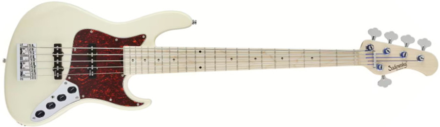 Sadowsky Will Lee 22-fret Ash 5c Metroline Signature All Active Mn - Solid Olympic White - Bajo eléctrico de cuerpo sólido - Main picture