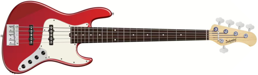 Sadowsky Will Lee 22-fret Ash 5c Metroline Signature All Active Mn - Solid Candy Apple Red Metallic - Bajo eléctrico de cuerpo sólido - Main picture