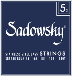 Cuerdas para bajo eléctrico Sadowsky SBS 45B Electric Bass String 5-String Set Blue Label Stainless Steel Taperwound 045-130T - Juego de 5 cuerdas