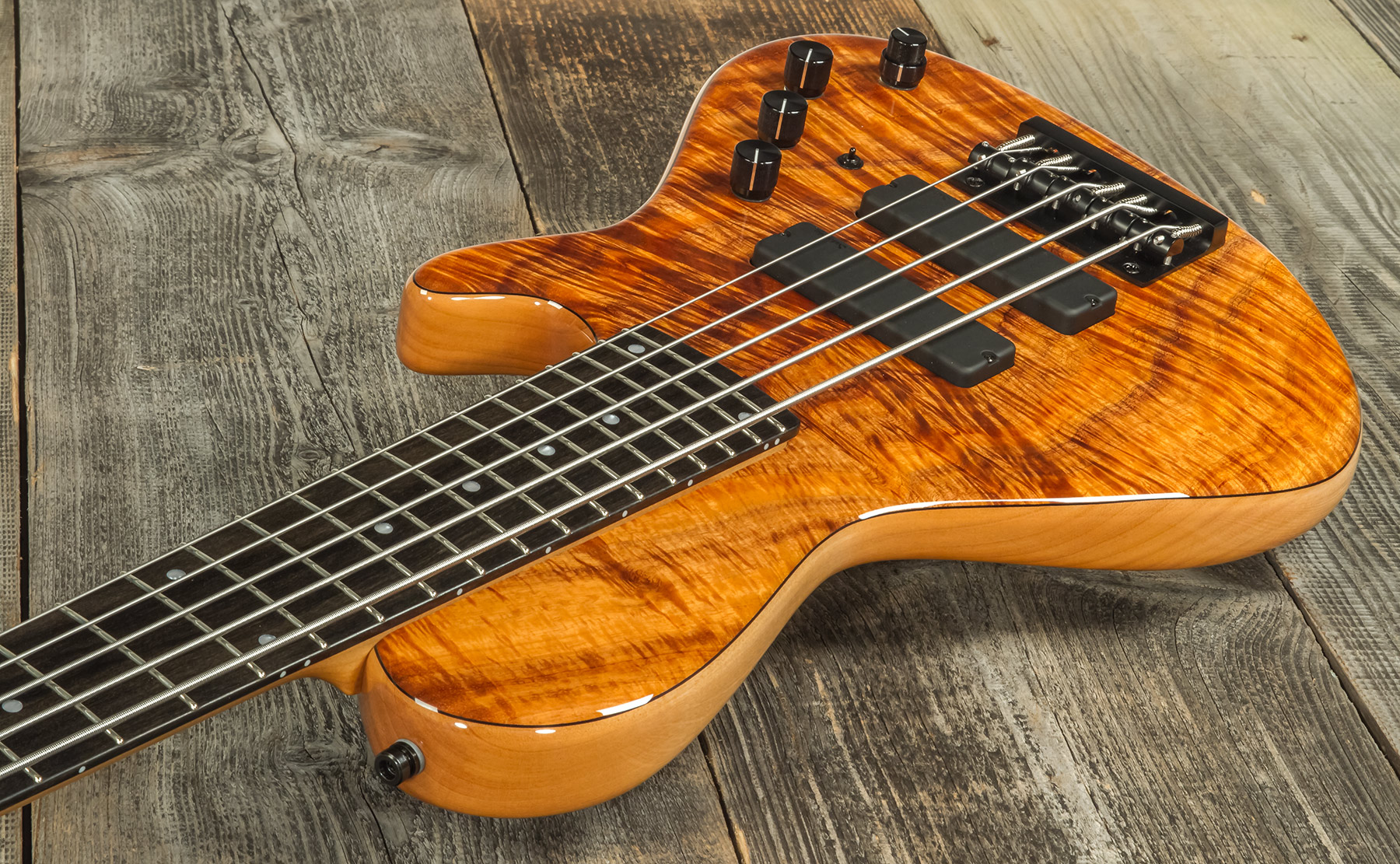 Sadowsky Custom Shop Single Cut Bass 24f 5c Koa Active Eb #scsc000186-23 - Natural - Bajo eléctrico de cuerpo sólido - Variation 2