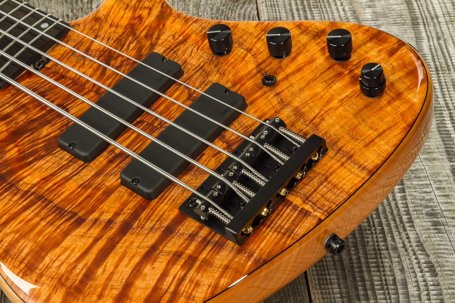 Sadowsky Custom Shop Single Cut Bass 24f 5c Koa Active Eb #scsc000186-23 - Natural - Bajo eléctrico de cuerpo sólido - Variation 3