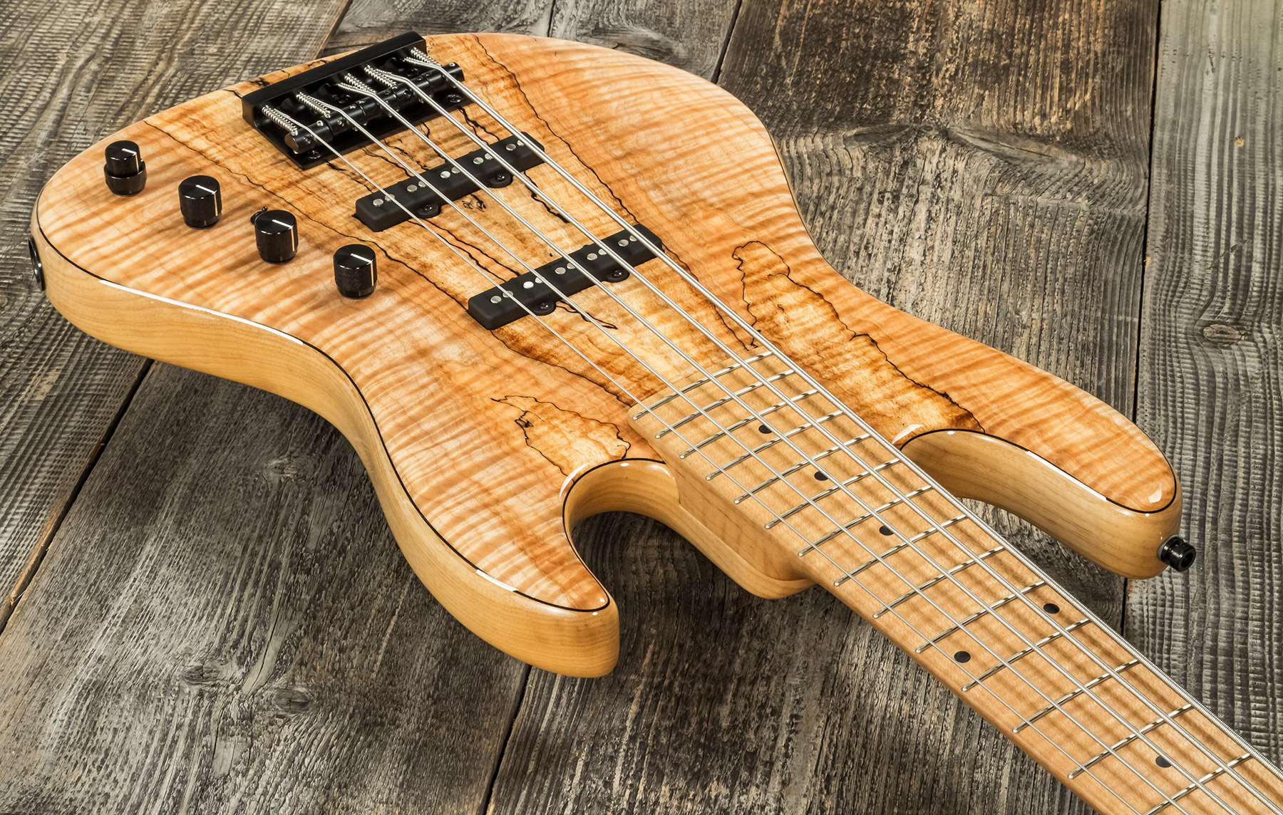 Sadowsky Custom Shop Standard J/j Bass 21f 5c Spalted Maple 5c Active Mn #scsc000188-23 - Natural - Bajo eléctrico de cuerpo sólido - Variation 2