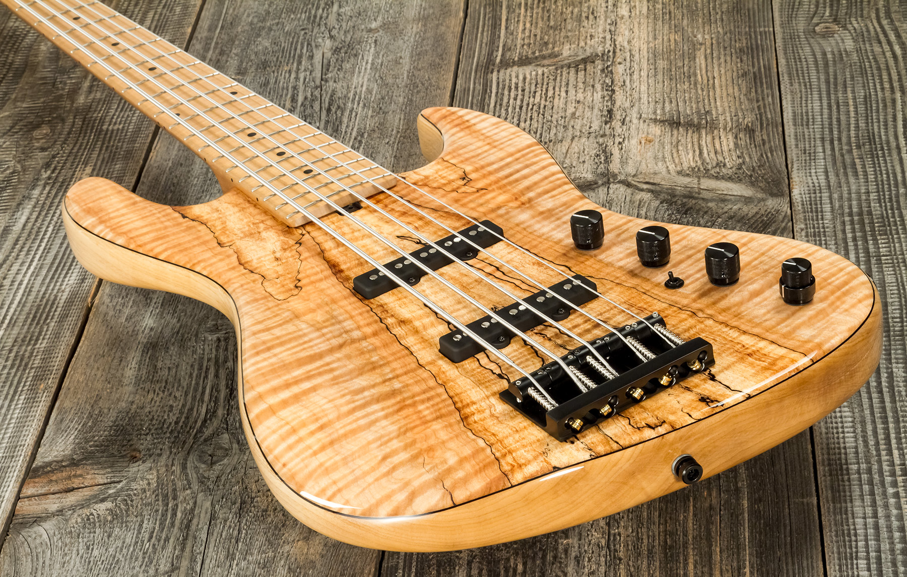 Sadowsky Custom Shop Standard J/j Bass 21f 5c Spalted Maple 5c Active Mn #scsc000188-23 - Natural - Bajo eléctrico de cuerpo sólido - Variation 3