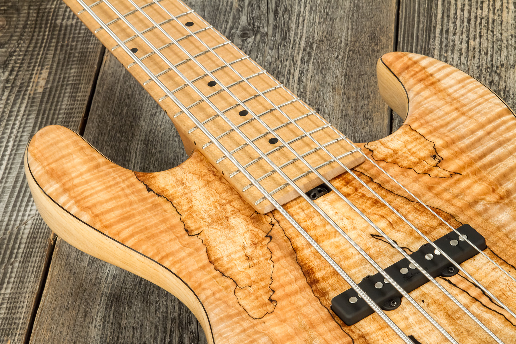 Sadowsky Custom Shop Standard J/j Bass 21f 5c Spalted Maple 5c Active Mn #scsc000188-23 - Natural - Bajo eléctrico de cuerpo sólido - Variation 4