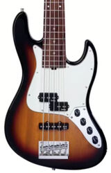 Bajo eléctrico de cuerpo sólido Sadowsky MetroExpress 21-Fret Hybrid P/J Bass V2 5-String (PF) - Tobacco sunburst transparent