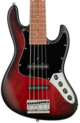 MetroLine 21-Fret Vintage J/J Bass Alder (5-String, Germany, Morado) - burgundy blackburst transparent satin