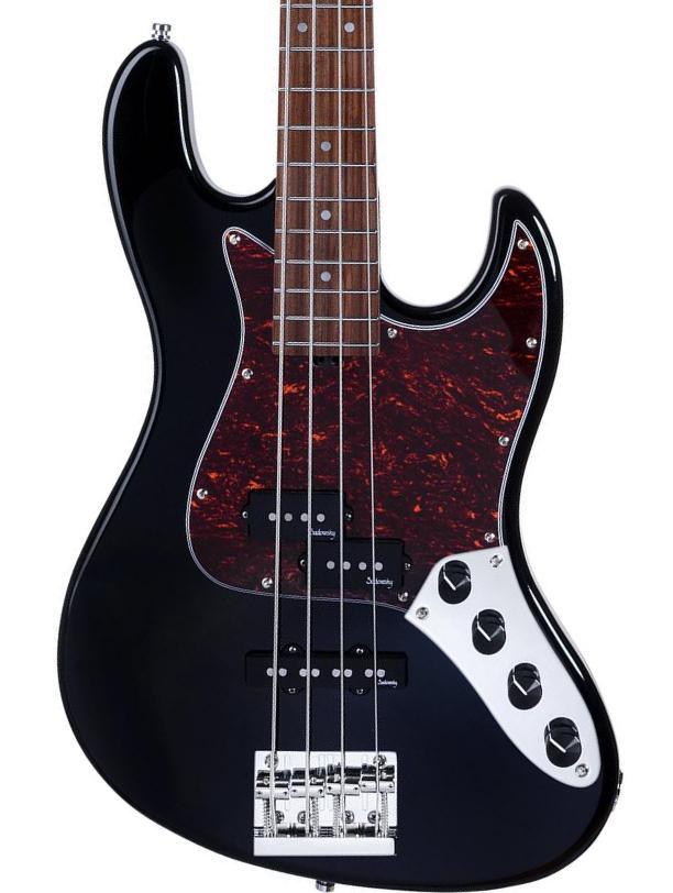 Bajo eléctrico de cuerpo sólido Sadowsky MetroExpress 21-Fret Hybrid P/J Bass V2 4-String (PF) - Black pearl