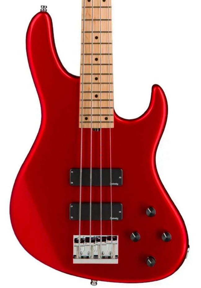 MetroLine 24-Fret Modern Bass, Ash, 4-String (Germany, MN) - solid candy apple red metallic