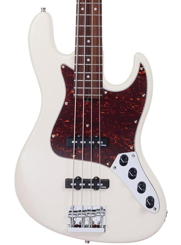Bajo eléctrico de cuerpo sólido Sadowsky MetroExpress 21-Fret Vintage J/J Bass V2 4-String (PF) - Olympic white