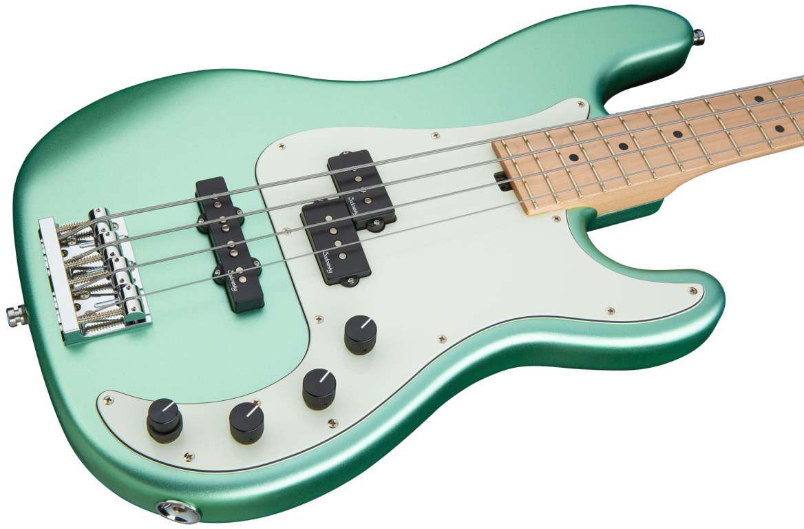 Sadowsky Hybrid P/j Bass 21 Fret Ash 4c Metroline All Active Mn - Sage Green Metallic Satin - Bajo eléctrico de cuerpo sólido - Variation 2