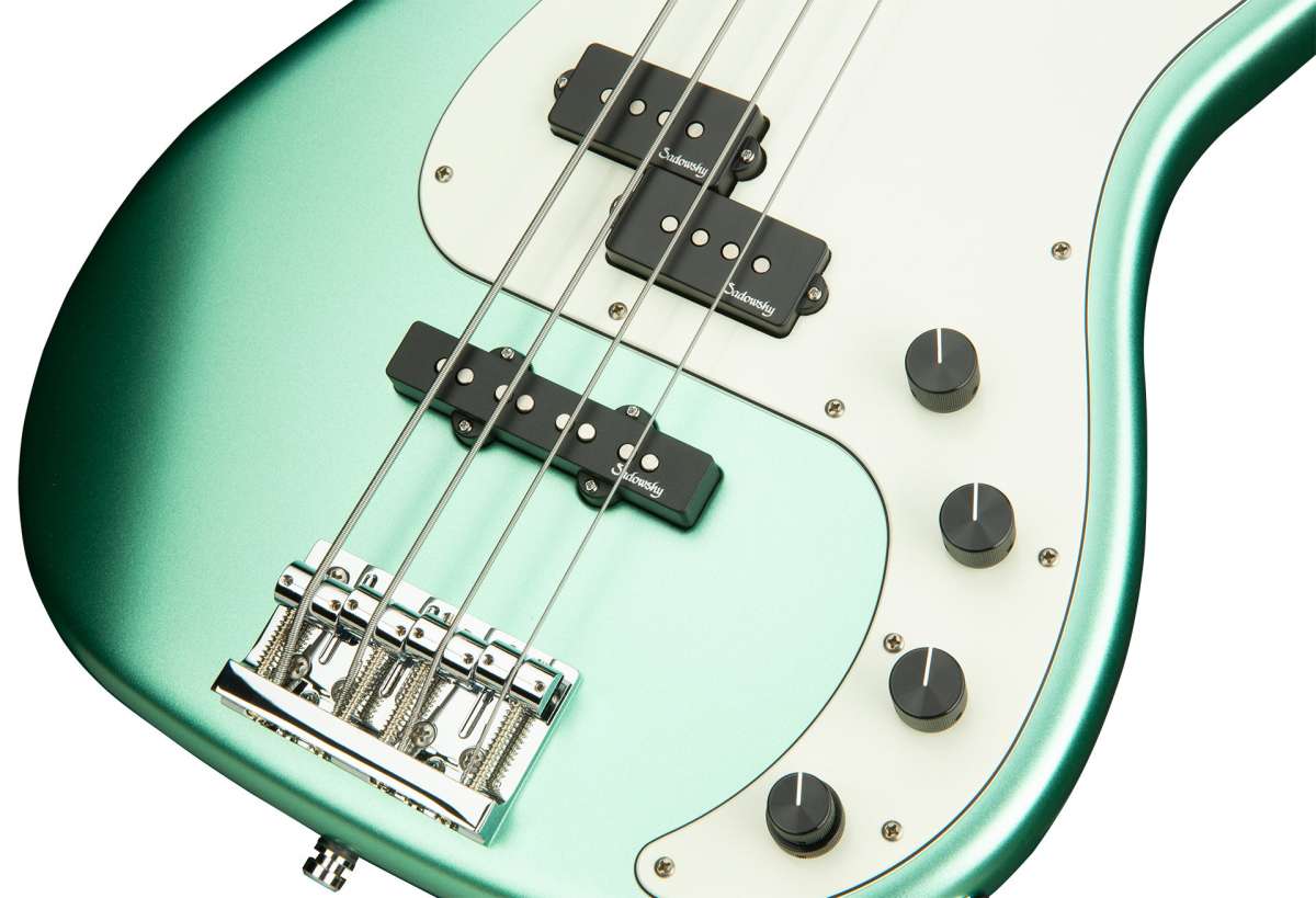 Sadowsky Hybrid P/j Bass 21 Fret Alder 4c Metroline All Active Mor - Sage Green Metallic Satin - Bajo eléctrico de cuerpo sólido - Variation 4