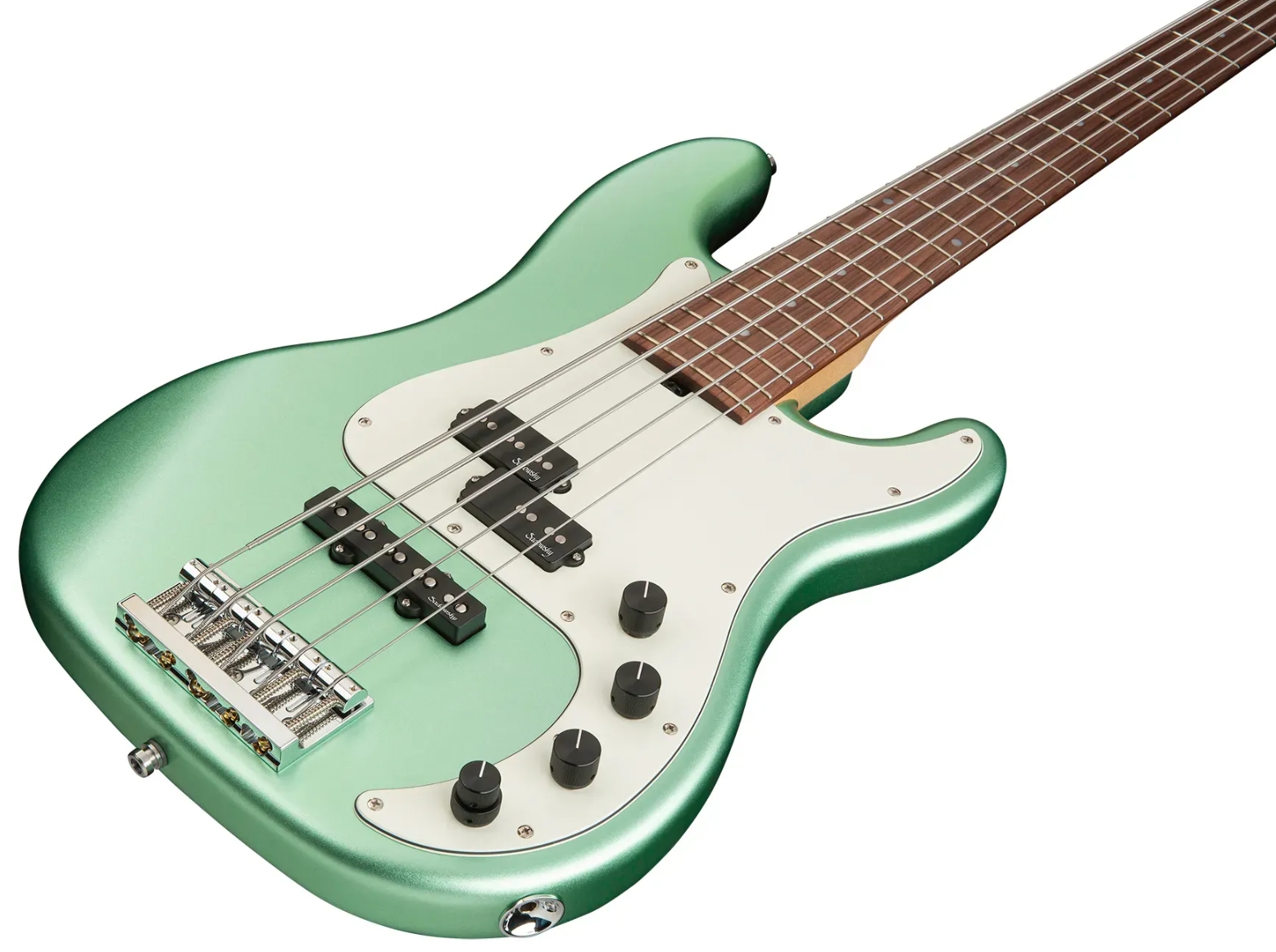 Sadowsky Hybrid Pj Bass 21 Fret Alder 5c Metroline All Active Mor - Sage Green Metallic Satin - Bajo eléctrico de cuerpo sólido - Variation 2