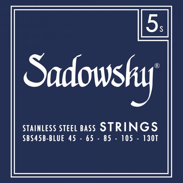 Cuerdas para bajo eléctrico Sadowsky SBS 45B Blue Label Bass String Set Stainless Steel Taperwound 5-String 045-130T
