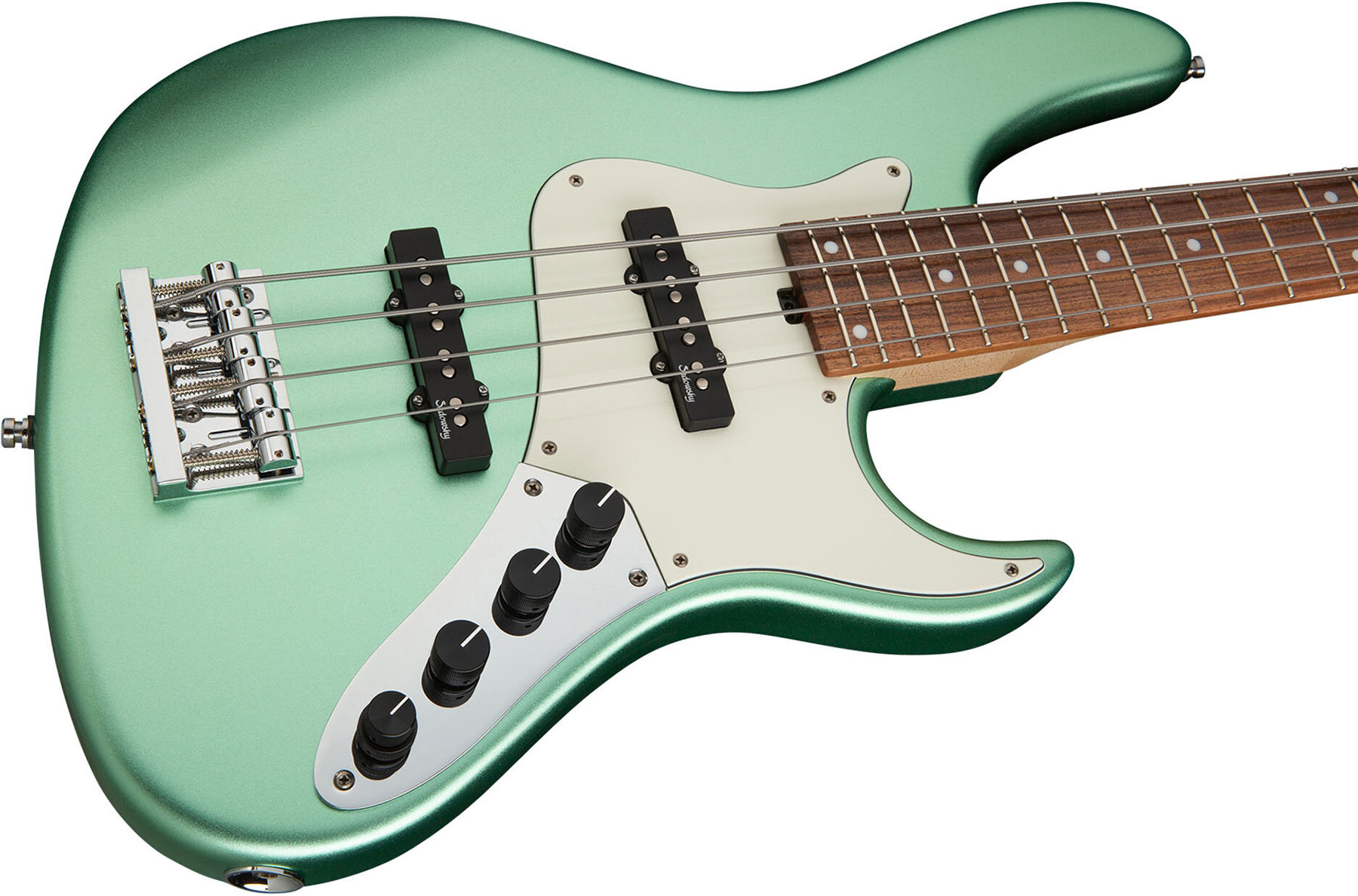 Sadowsky Vintage J/j Bass 24 Fret Alder 4c Metroline All Active Mor - Sage Green Metallic Satin - Bajo eléctrico de cuerpo sólido - Variation 2