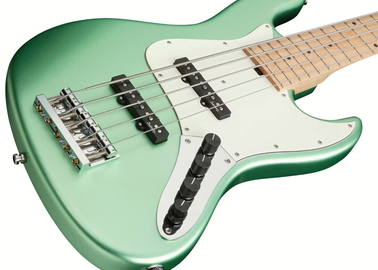Sadowsky Vintage Jj Bass 21 Fret Ash 5c Metroline All Active Mn - Sage Green Metallic Satin - Bajo eléctrico de cuerpo sólido - Variation 2