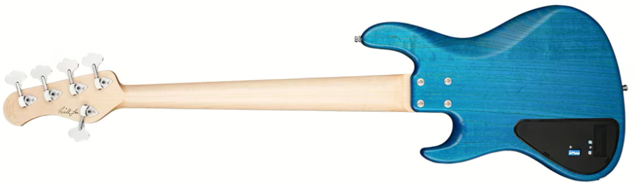 Sadowsky Will Lee 22-fret Ash 5c Metroline Signature All Active Mn - Ocean Blue Transparent Satin - Bajo eléctrico de cuerpo sólido - Variation 1