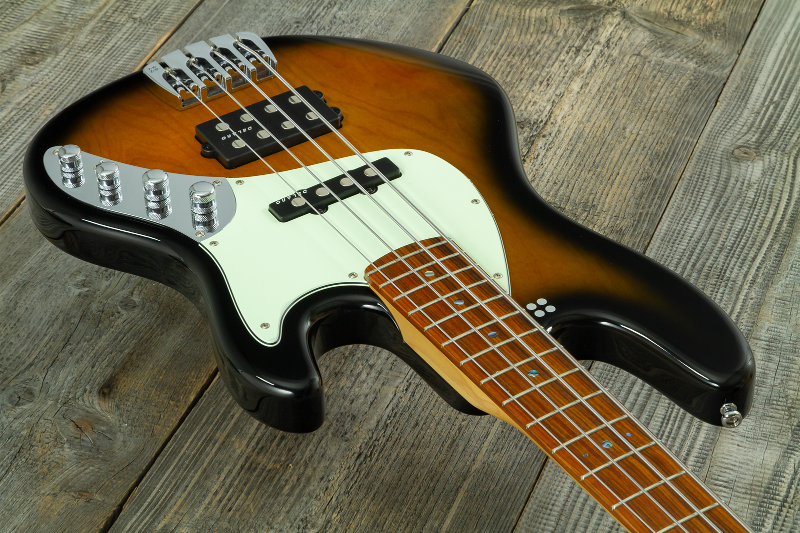 Sandberg California Tm4 Sl Abalone Dots Superlight 4c All Active Pf - Tobacco Sunburst - Bajo eléctrico de cuerpo sólido - Variation 2