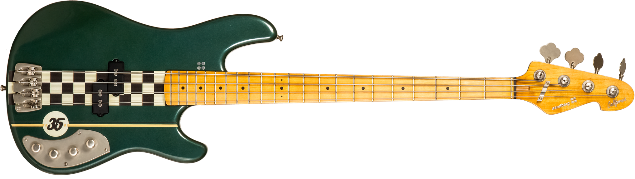 Sandberg California Ii Vs4 35th Anniversary Active Mn - Soft Aged British Racing Green - Bajo eléctrico de cuerpo sólido - Main picture