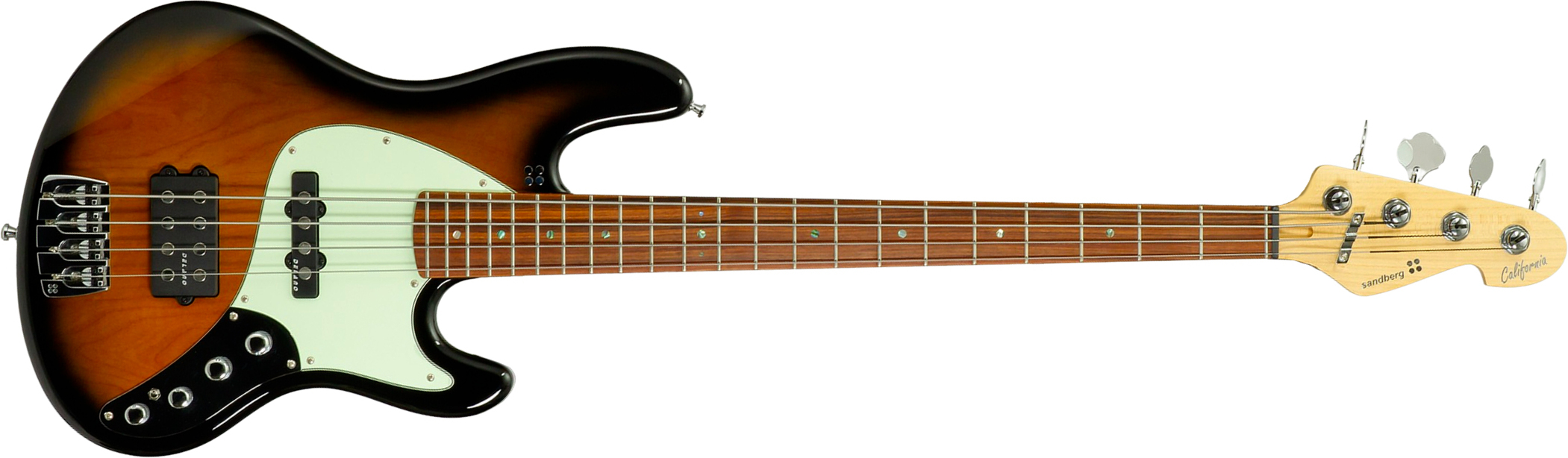 Sandberg California Tm4 Sl Abalone Dots Superlight 4c All Active Pf - Tobacco Sunburst - Bajo eléctrico de cuerpo sólido - Main picture