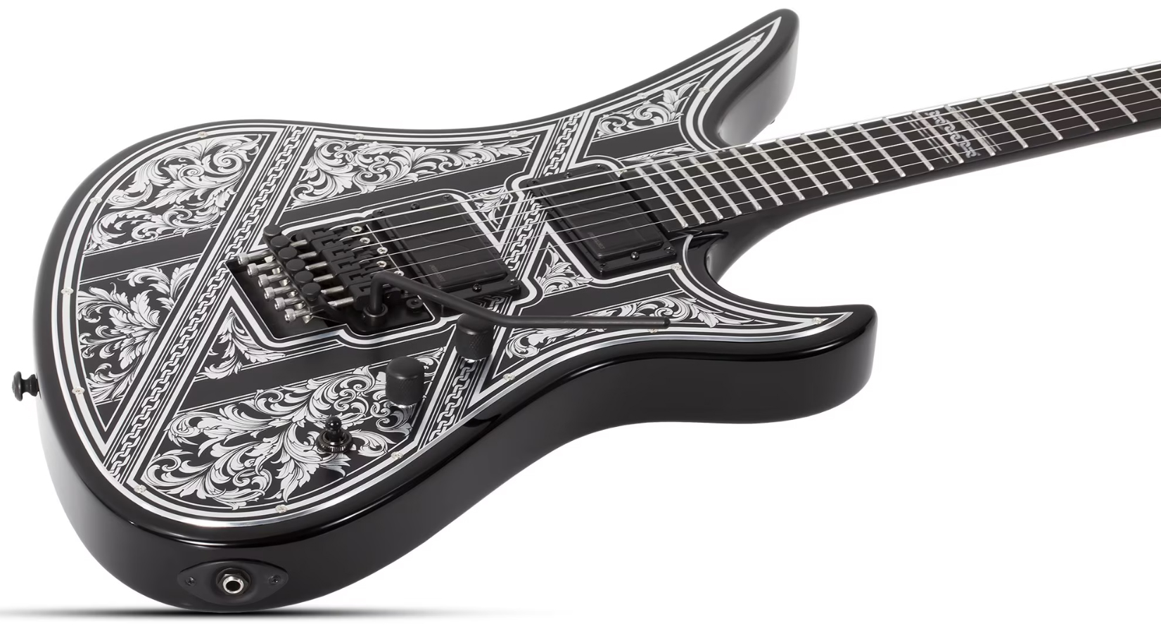 Schecter Avenger Pryzm Palladium 2h Fishman Fluence Modern Fr Eb - Gloss Black - Guitarra eléctrica de 7 cuerdas - Variation 1