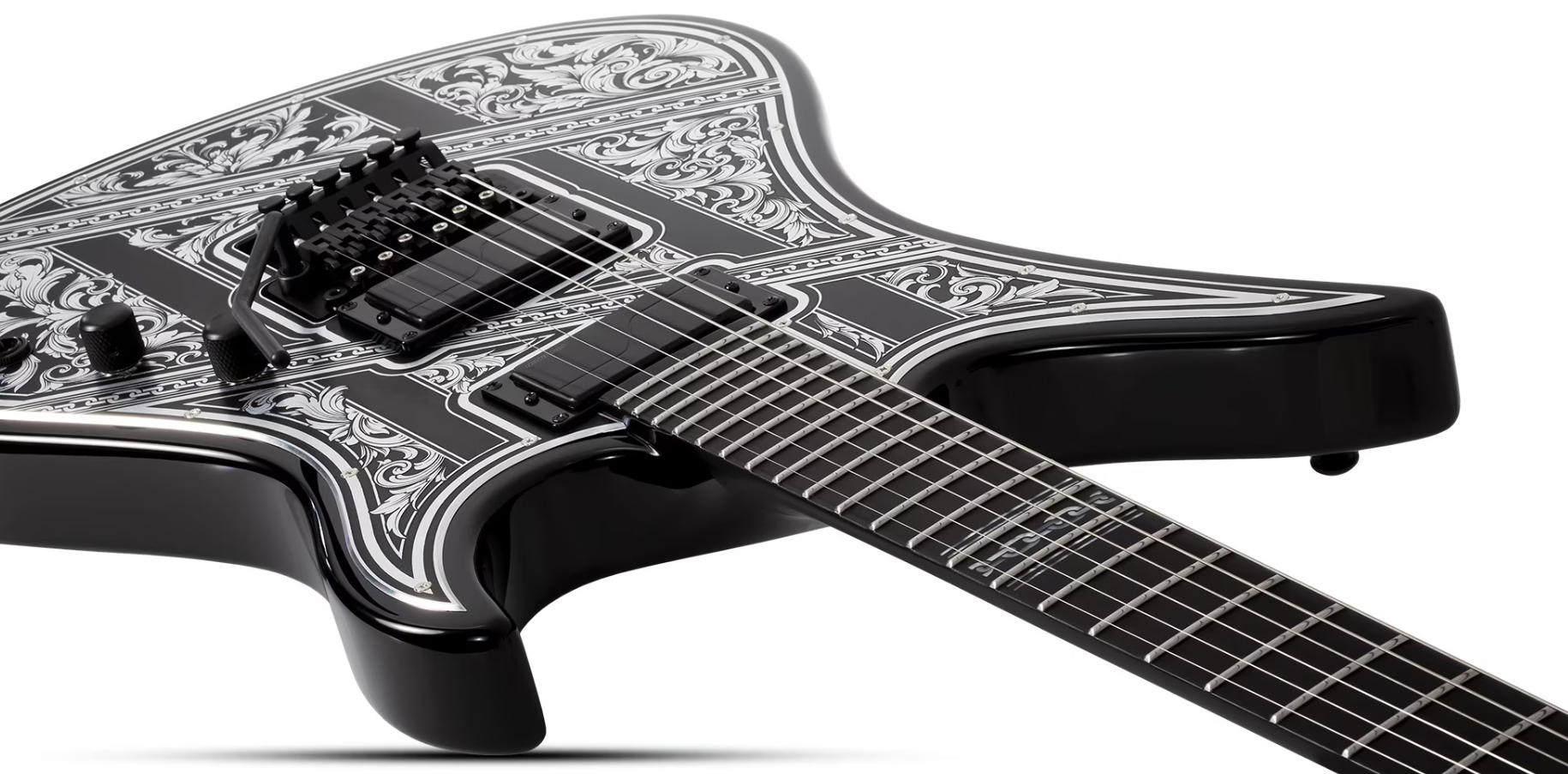 Schecter Avenger Pryzm Palladium 2h Fishman Fluence Modern Fr Eb - Gloss Black - Guitarra eléctrica de 7 cuerdas - Variation 2