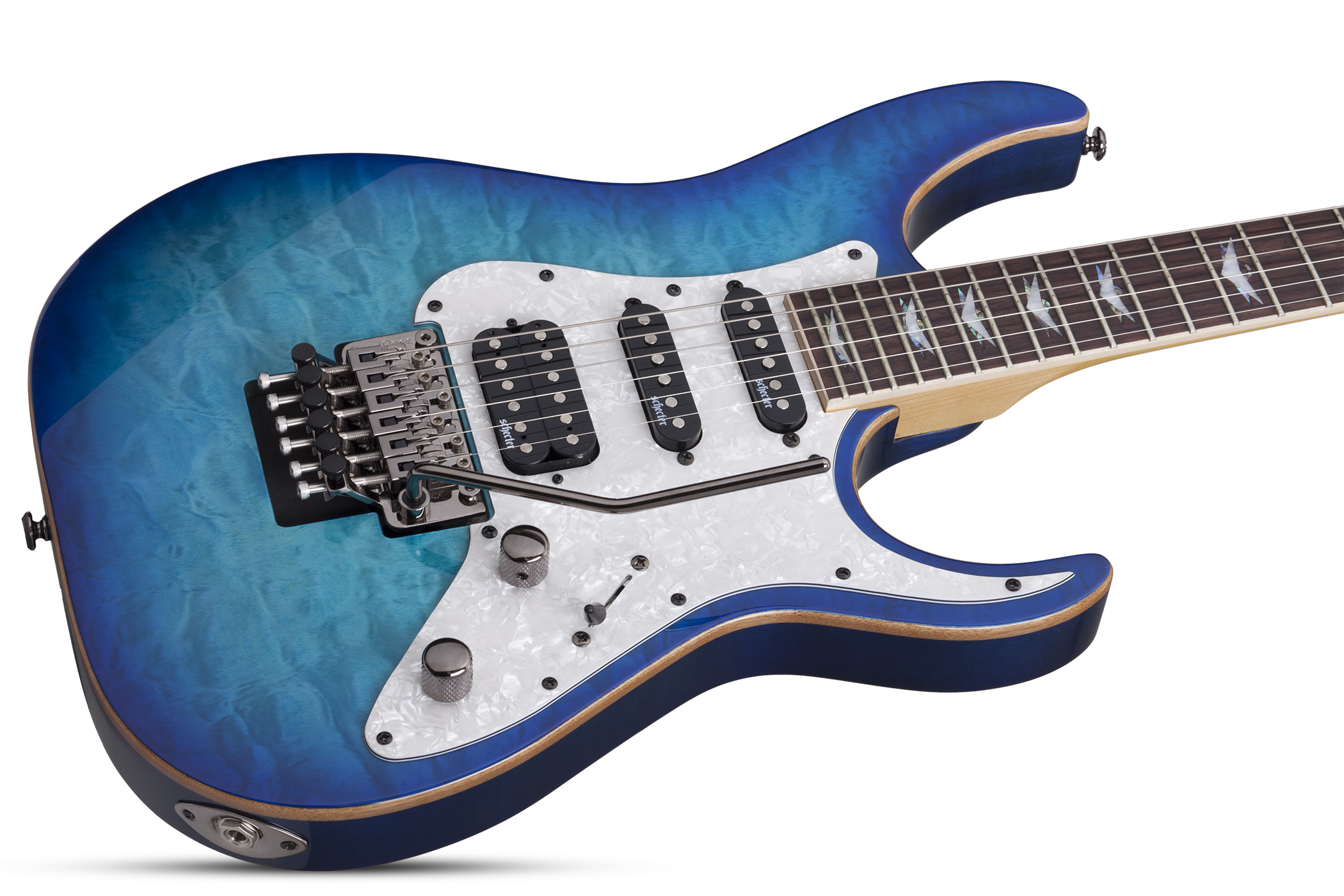 Schecter Banshee-6 Fr Extreme Hh Rw - Ocean Blue Burst - Guitarra eléctrica con forma de str. - Variation 1
