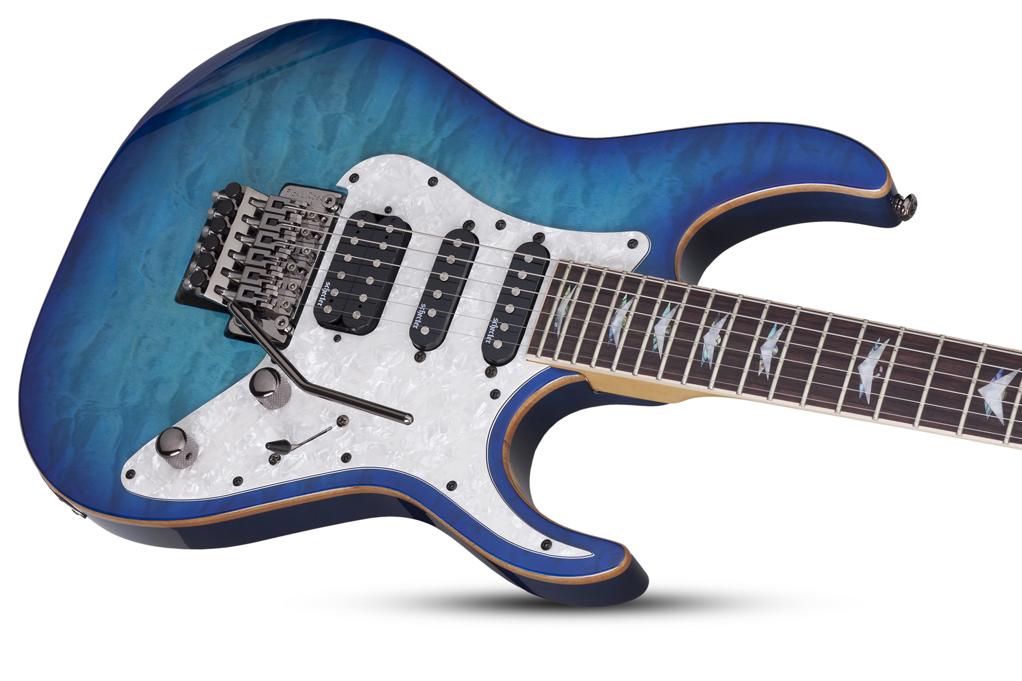 Schecter Banshee-6 Fr Extreme Hh Rw - Ocean Blue Burst - Guitarra eléctrica con forma de str. - Variation 2