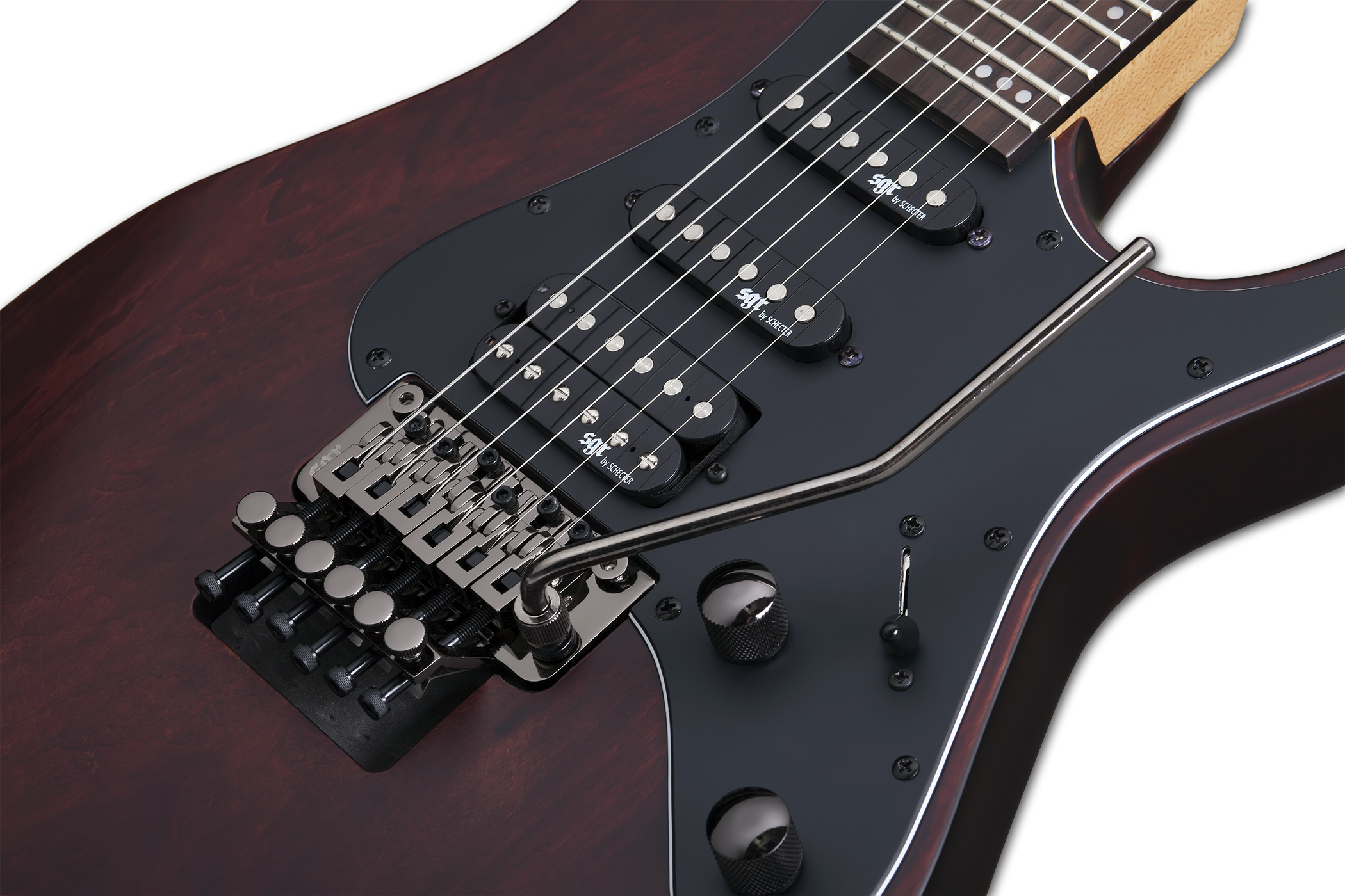 Schecter Banshee 6 Fr Sgr Hss Rw - Walnut Satin - Guitarra eléctrica con forma de str. - Variation 3