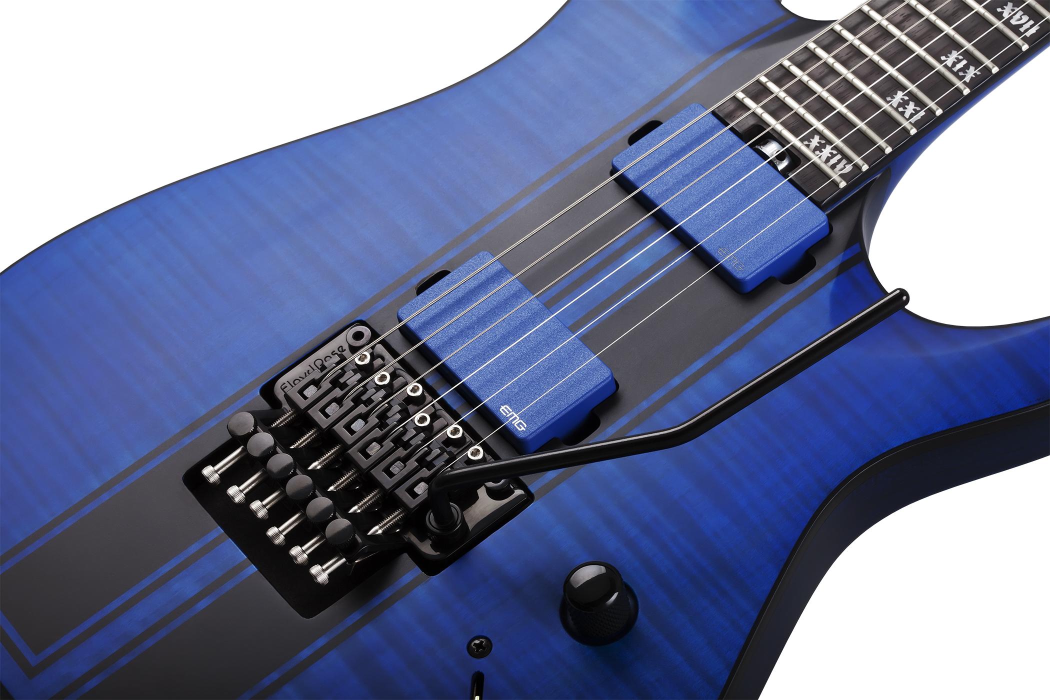 Schecter Banshee Gt Fr 2h Emg Eb - Satin Trans Blue - Guitarra eléctrica con forma de str. - Variation 5