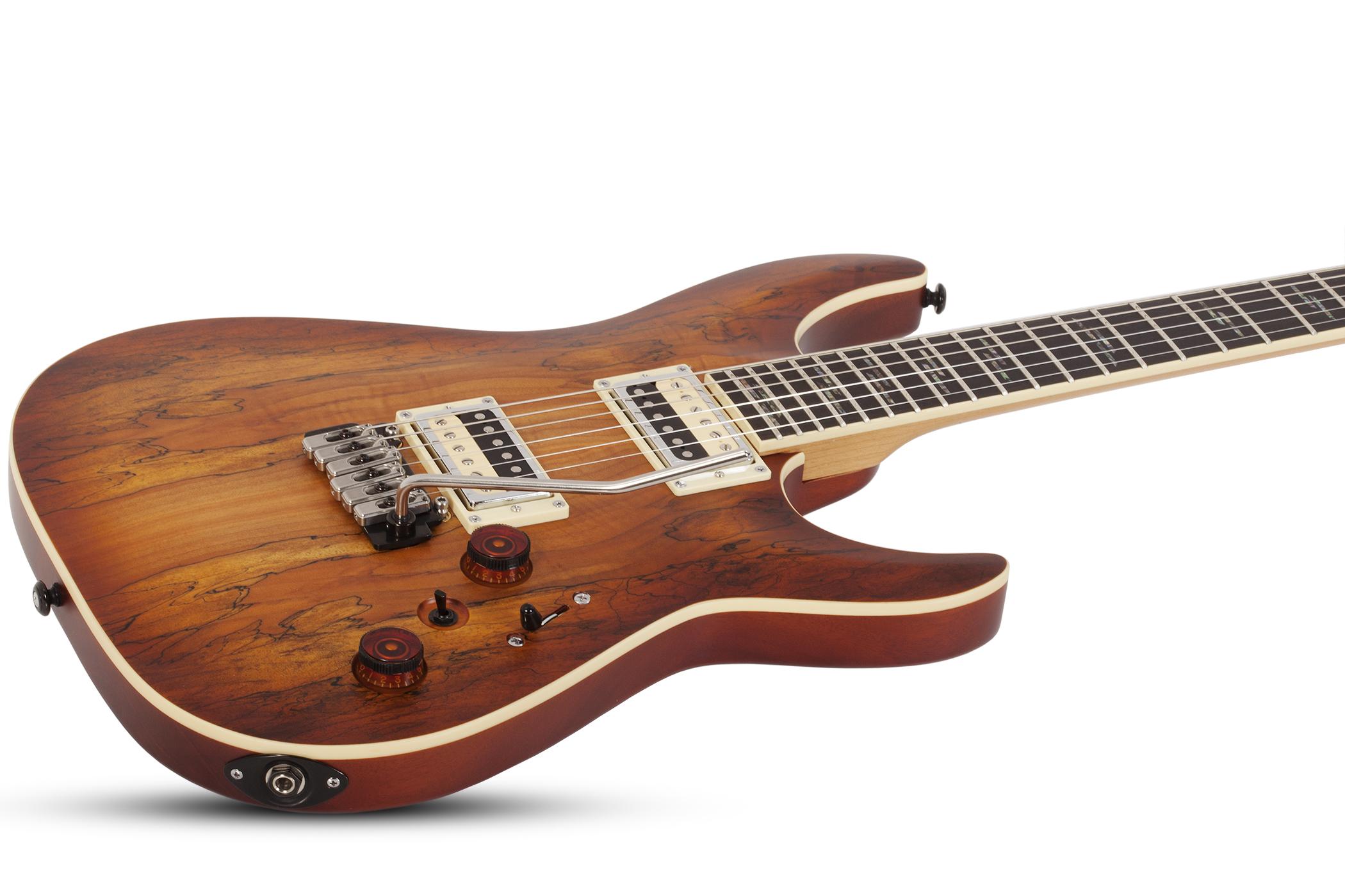 Schecter C-1 Exotic Spalted Maple 2h Trem Eb - Satin Natural Vintage Burst - Guitarra eléctrica con forma de str. - Variation 1