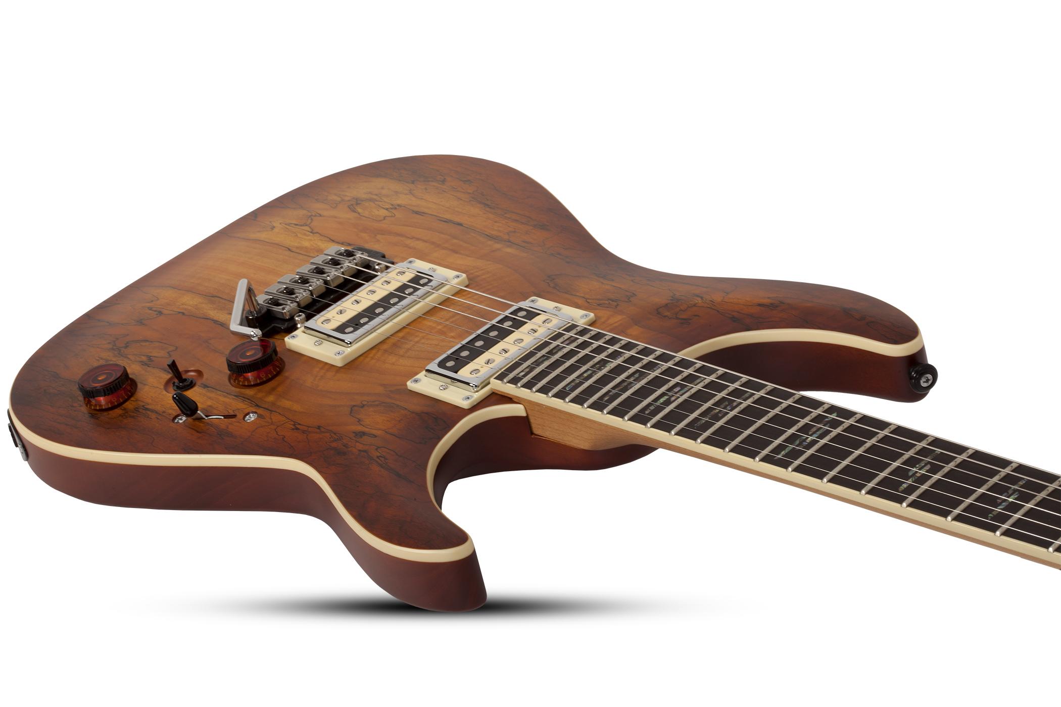 Schecter C-1 Exotic Spalted Maple 2h Trem Eb - Satin Natural Vintage Burst - Guitarra eléctrica con forma de str. - Variation 2