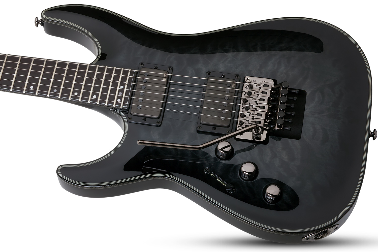 Schecter C-1 Fr Hellraiser Hybrid Lh Gaucher 2h Emg Eb - Trans. Black Burst - Guitarra electrica para zurdos - Variation 1