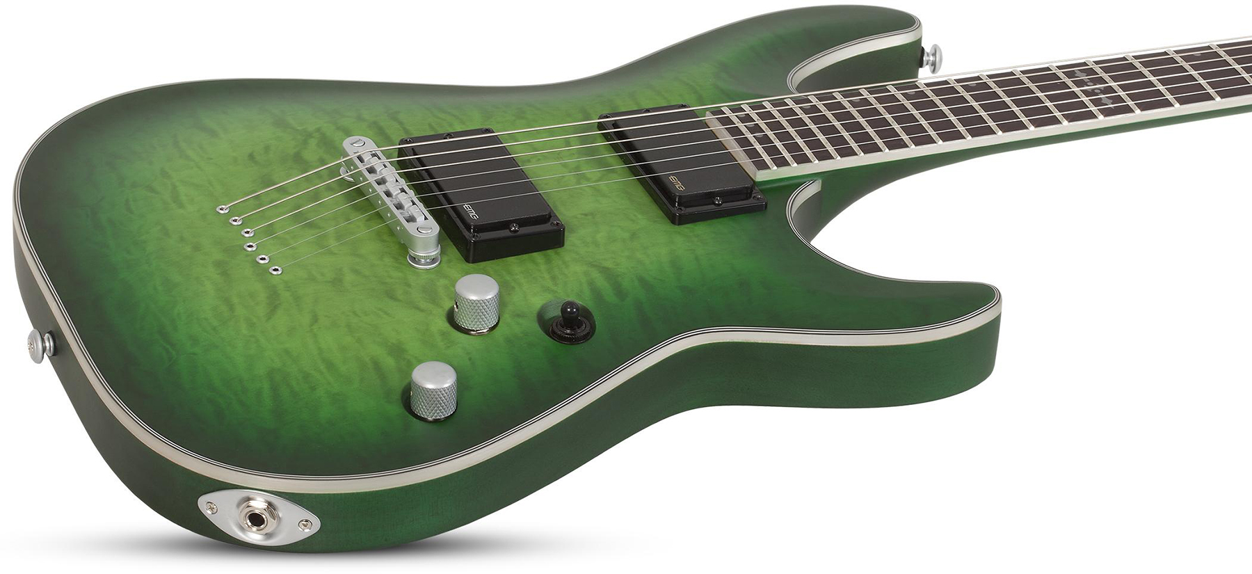 Schecter C-1 Platinum 2h Emg Ht Eb - Satin Green Burst - Guitarra eléctrica con forma de str. - Variation 1