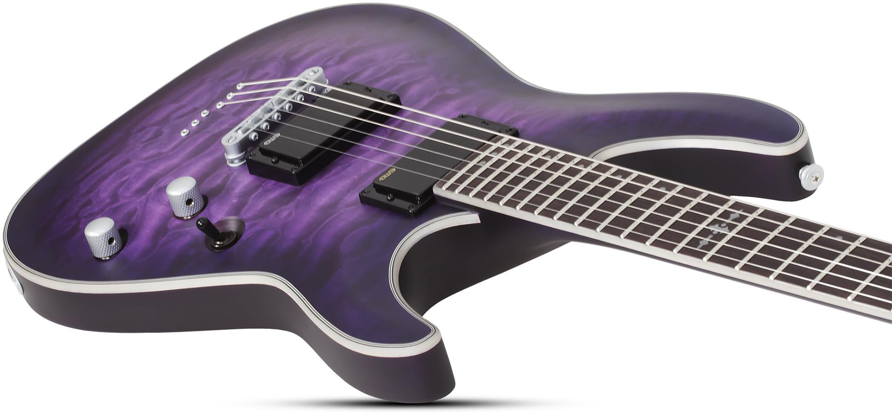 Schecter C-1 Platinum 2h Emg Ht Eb - Satin Purple Burst - Guitarra eléctrica con forma de str. - Variation 2