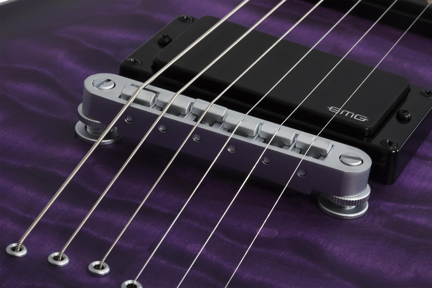 Schecter C-1 Platinum 2h Emg Ht Eb - Satin Purple Burst - Guitarra eléctrica con forma de str. - Variation 4