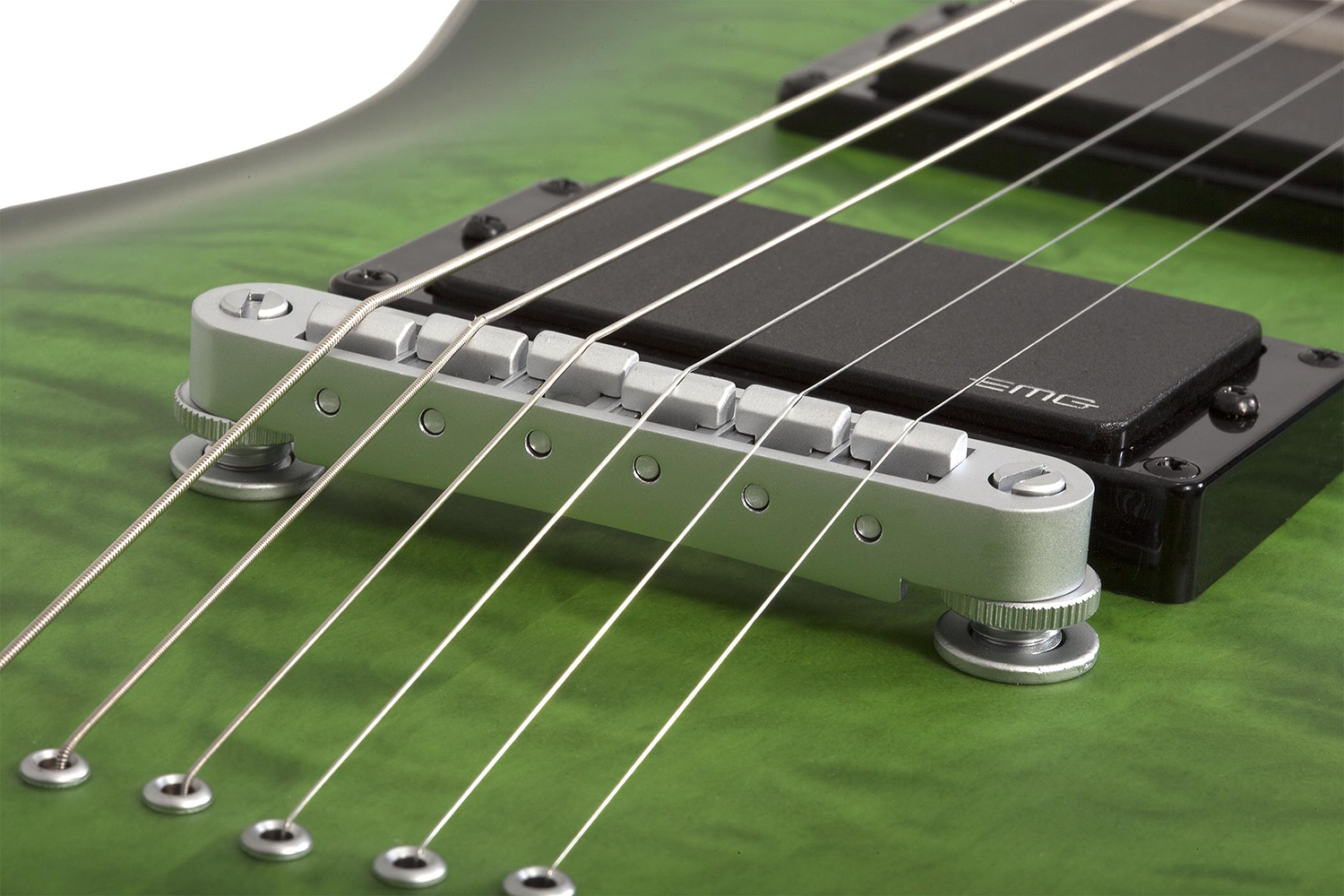 Schecter C-1 Platinum 2h Emg Ht Eb - Satin Green Burst - Guitarra eléctrica con forma de str. - Variation 4