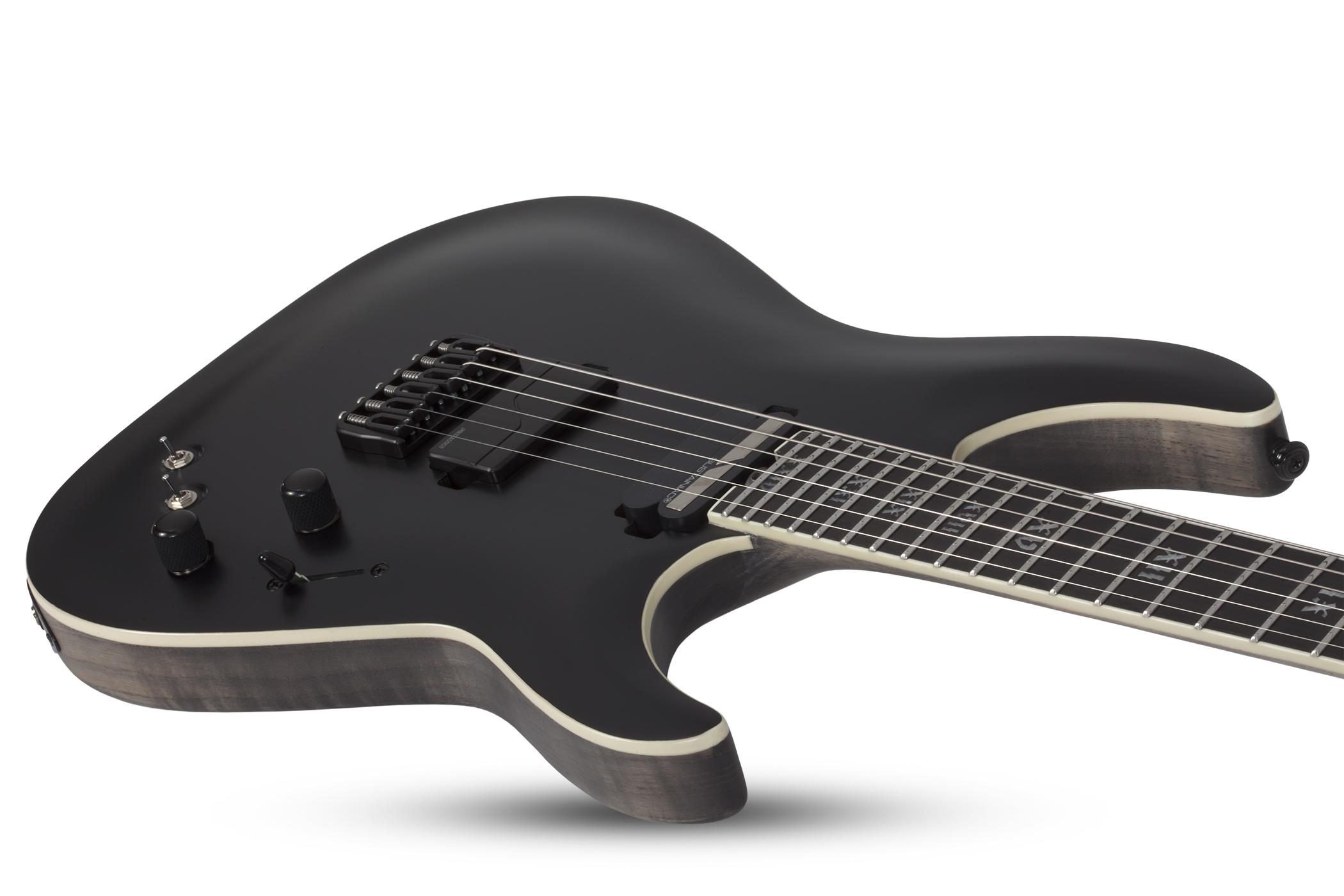 Schecter C-1 S Sls Elite Evil Twin 2h Fishman Fluence Modern Sustainiac Ht Eb - Satin Black - Guitarra eléctrica con forma de str. - Variation 1