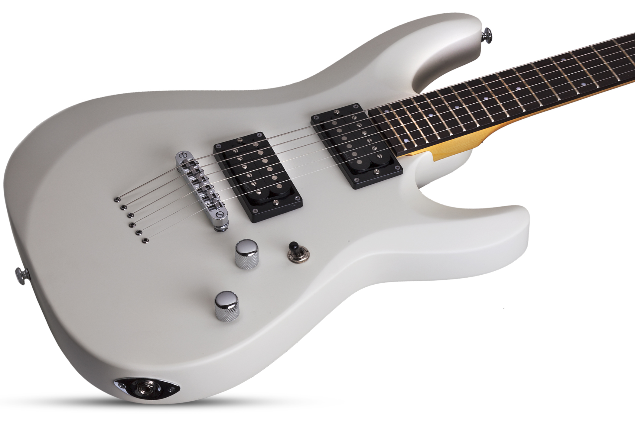 Schecter C-6 Deluxe 2h Ht Rw - Satin White - Guitarra eléctrica de doble corte - Variation 1