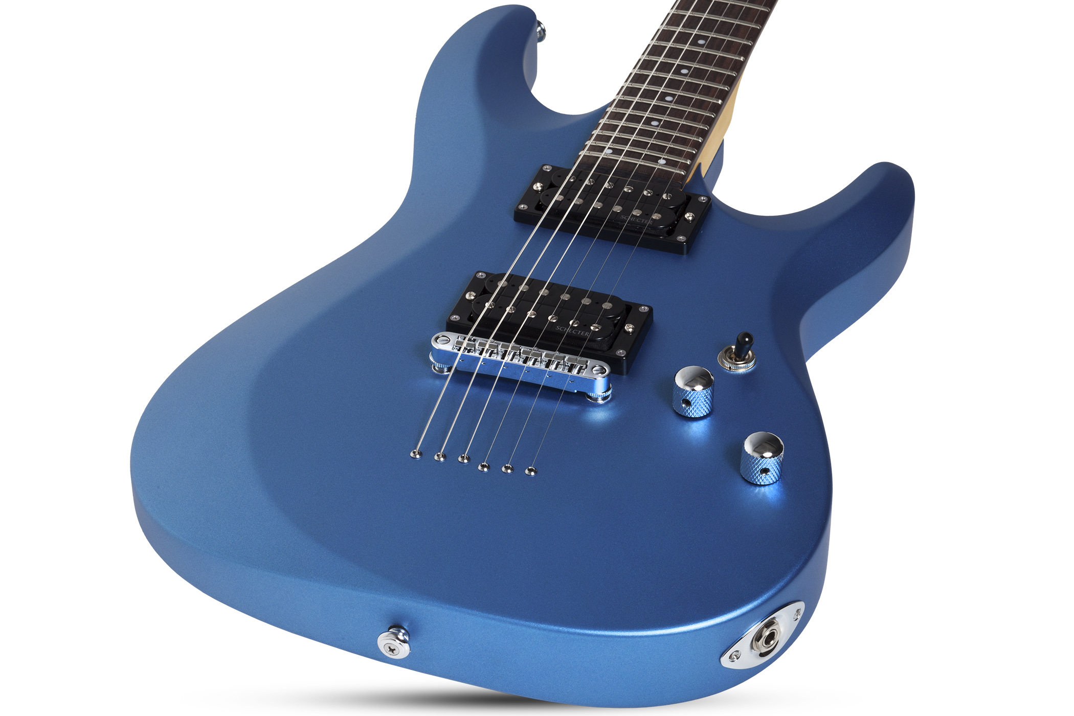 Schecter C-6 Deluxe 2h Ht Rw - Satin Metallic Light Blue - Guitarra eléctrica de doble corte - Variation 1