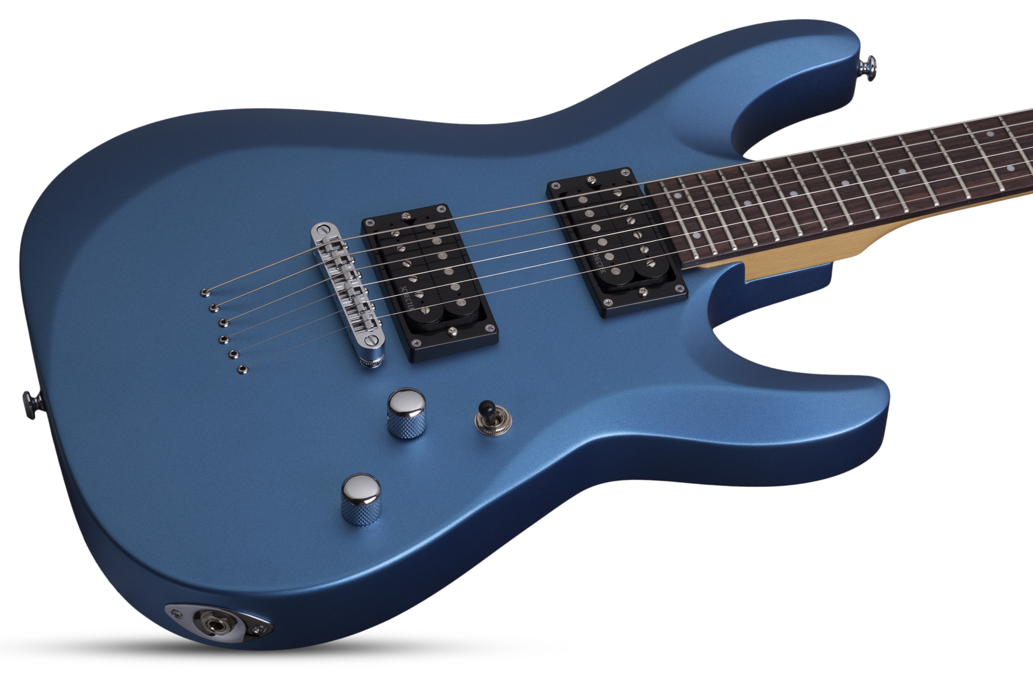 Schecter C-6 Deluxe 2h Ht Rw - Satin Metallic Light Blue - Guitarra eléctrica de doble corte - Variation 2