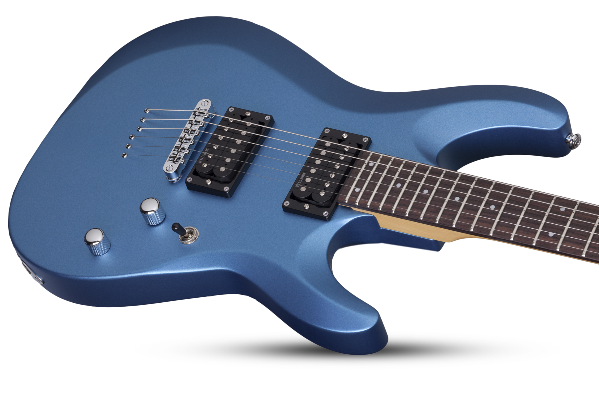 Schecter C-6 Deluxe 2h Ht Rw - Satin Metallic Light Blue - Guitarra eléctrica de doble corte - Variation 3
