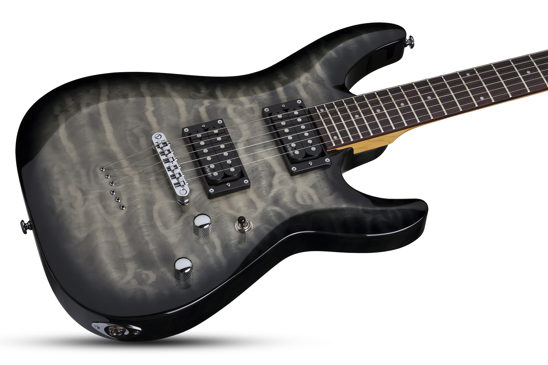 Schecter C-6 Plus 2h Ht Rw - Charcoal Burst - Guitarra eléctrica de doble corte - Variation 2