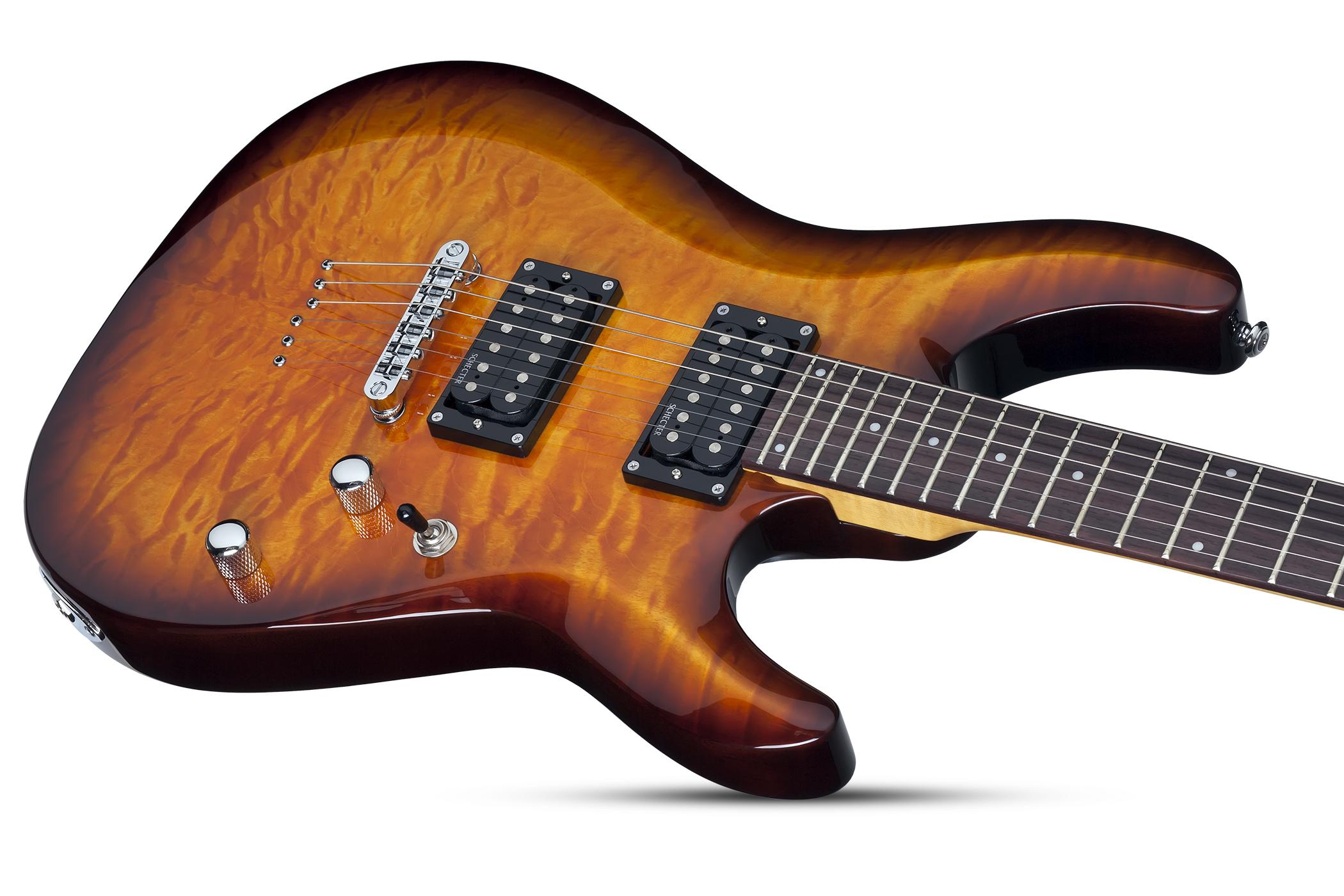 Schecter C-6 Plus 2h Ht Rw - Vintage Sunburst - Guitarra eléctrica de doble corte - Variation 1