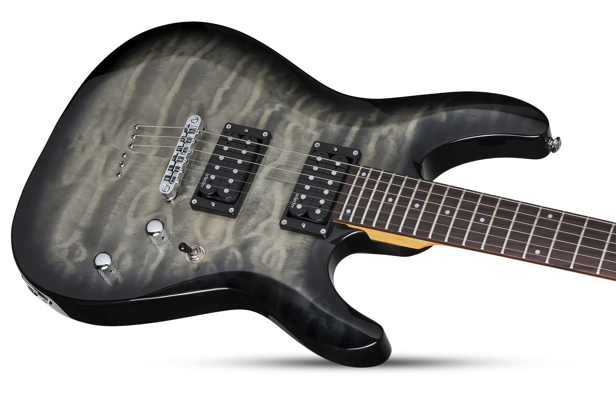 Schecter C-6 Plus 2h Ht Rw - Charcoal Burst - Guitarra eléctrica de doble corte - Variation 3