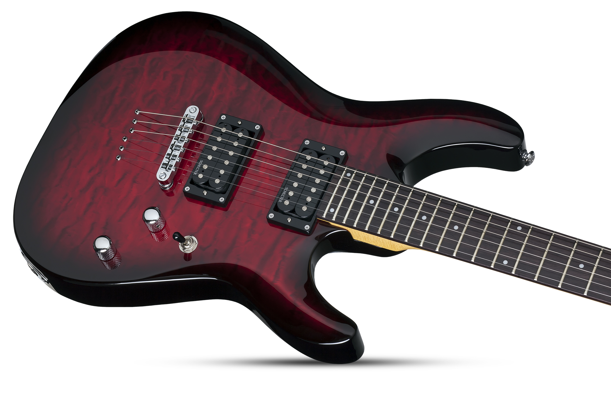 Schecter C-6 Plus 2h Ht Rw - See-thru Cherry Burst - Guitarra eléctrica de doble corte - Variation 3