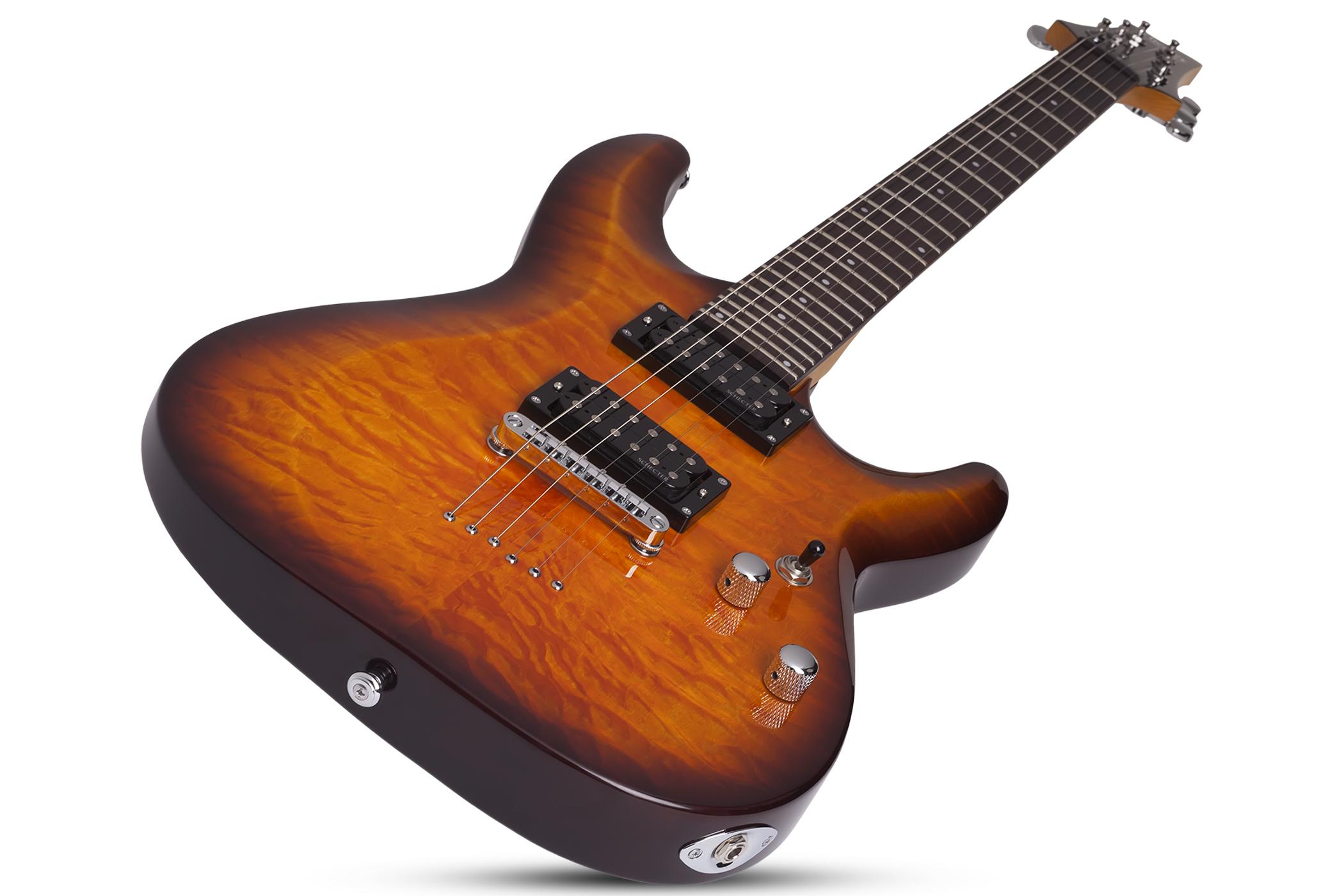 Schecter C-6 Plus 2h Ht Rw - Vintage Sunburst - Guitarra eléctrica de doble corte - Variation 2