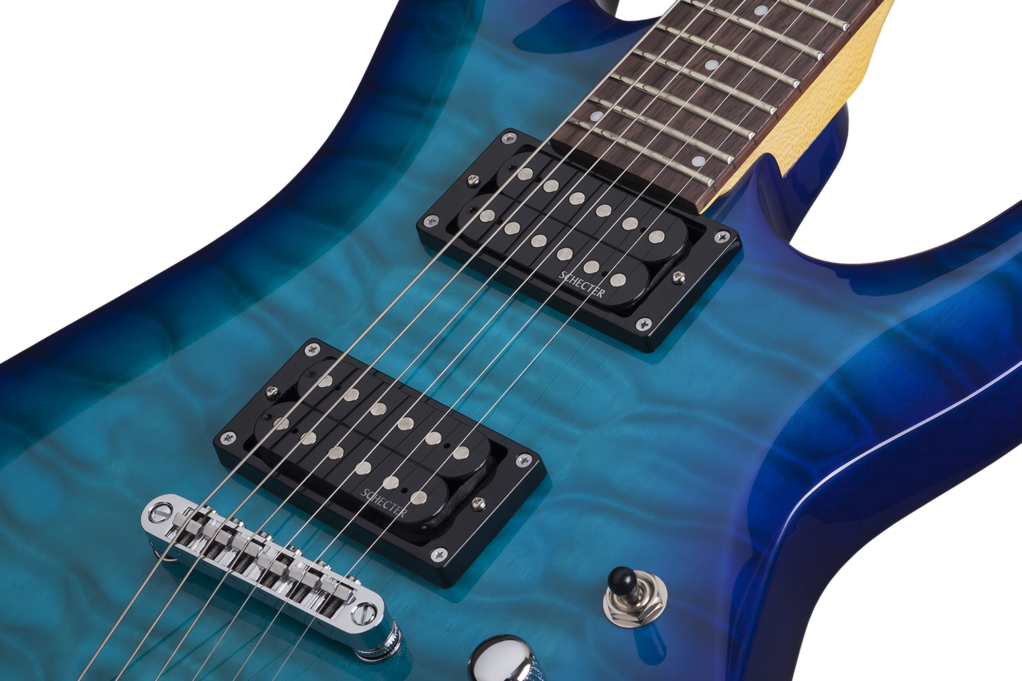 Schecter C-6 Plus 2h Ht Rw - Ocean Blue Burst - Guitarra eléctrica de doble corte - Variation 4