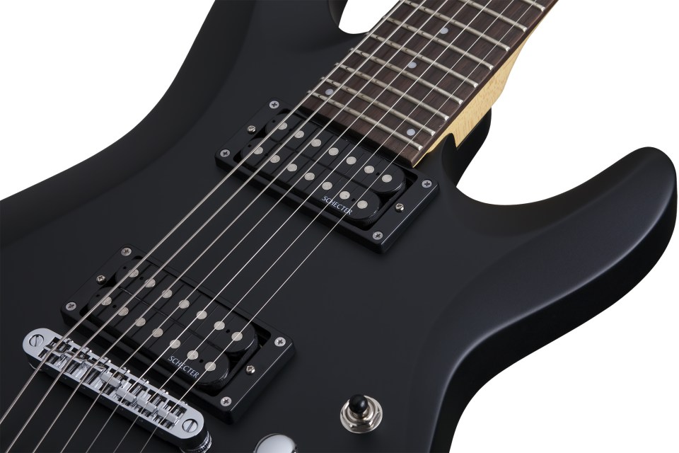 Schecter C-7 Deluxe 2h Ht Rw - Satin Black - Guitarra eléctrica de 7 cuerdas - Variation 3