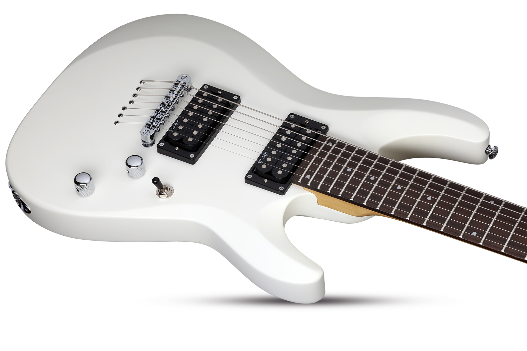Schecter C-7 Deluxe 7c 2h Ht Rw - Satin White - Guitarra eléctrica de 7 cuerdas - Variation 2