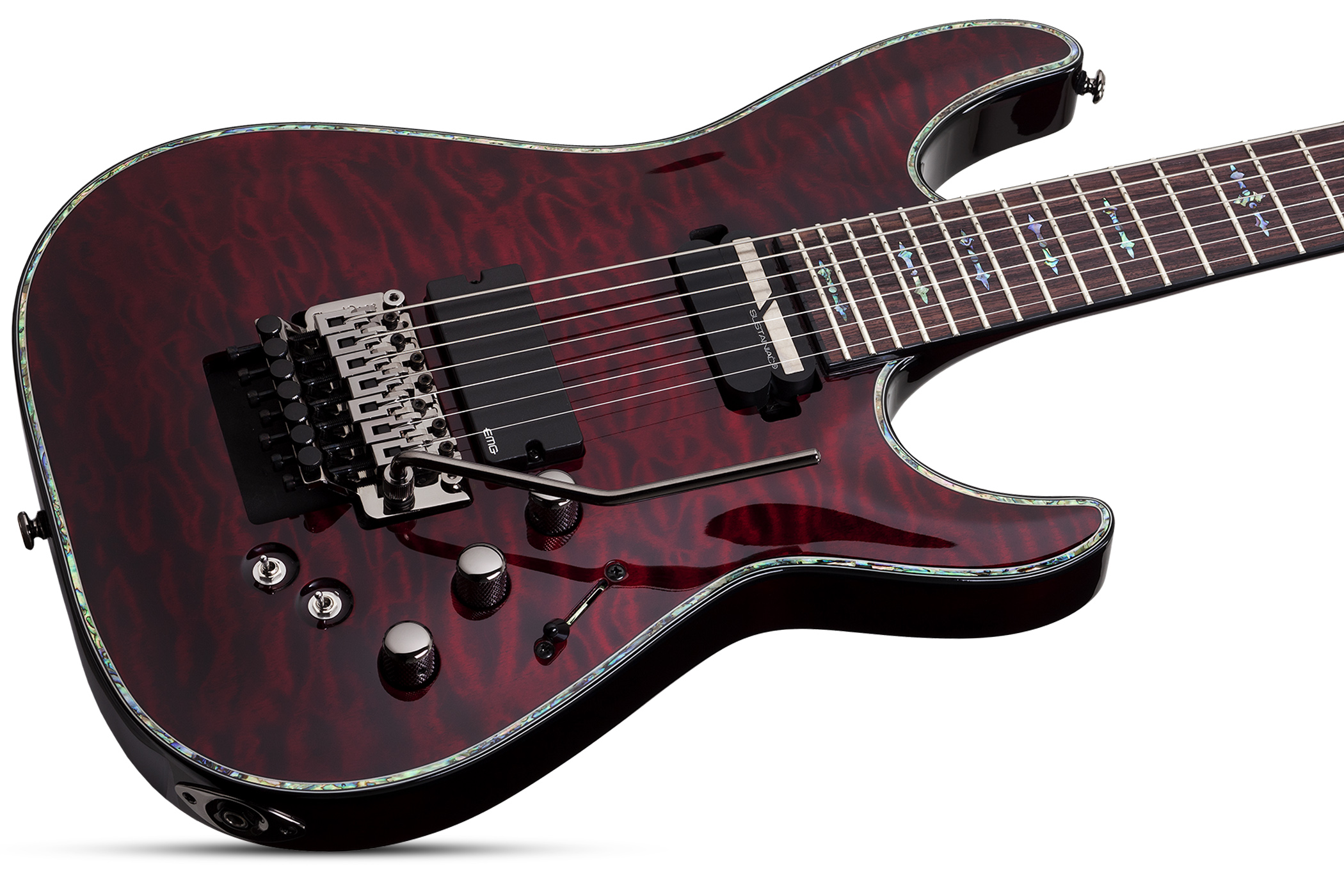 Schecter C-7 Fr S Lh Hellraiser 7c Gaucher 2h Emg Sustainiac Rw - Black Cherry - Guitarra electrica para zurdos - Variation 1